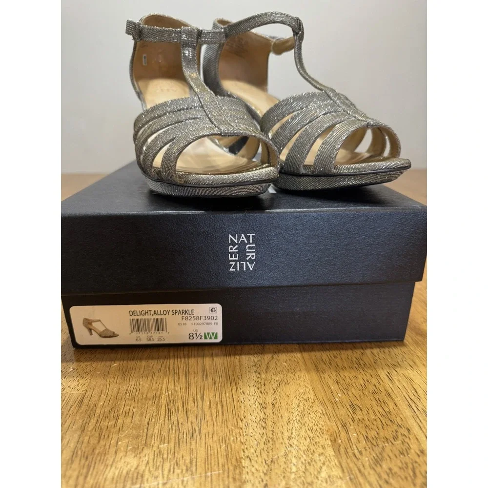 Naturalizer Delight alloy sparkle Glitter Bling Strappy Sexy Heel8 1/2 - Picture 6 of 6